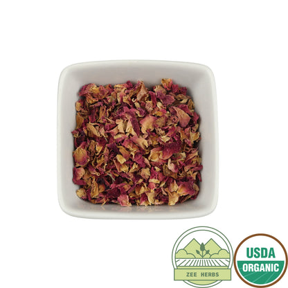 Red Rose Petals, Organic whole - Rosa Canina