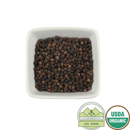 Peppercorn Black, Organic Whole - Piper Nigrum