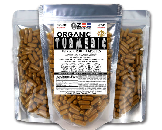 Turmeric Capsules - 3000mg of Natural Pure Organic Turmeric & Ginger Root Powder, Herbal Supplement