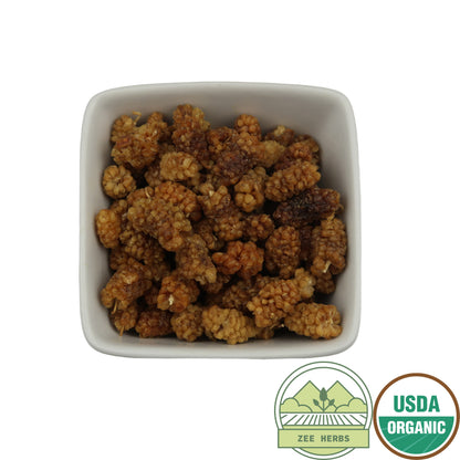 White Mulberries, Organic Whole - Morus Alba