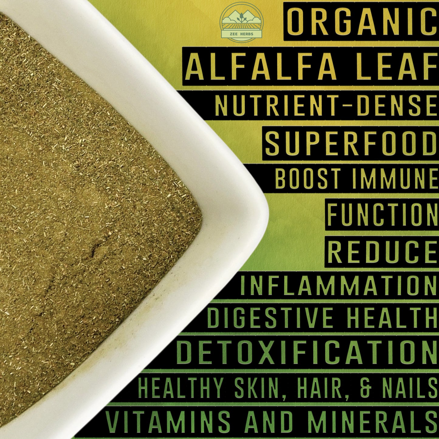 Alfalfa Leaf Herb Powder - Nutrient-Rich Superfood for Smoothies & Teas