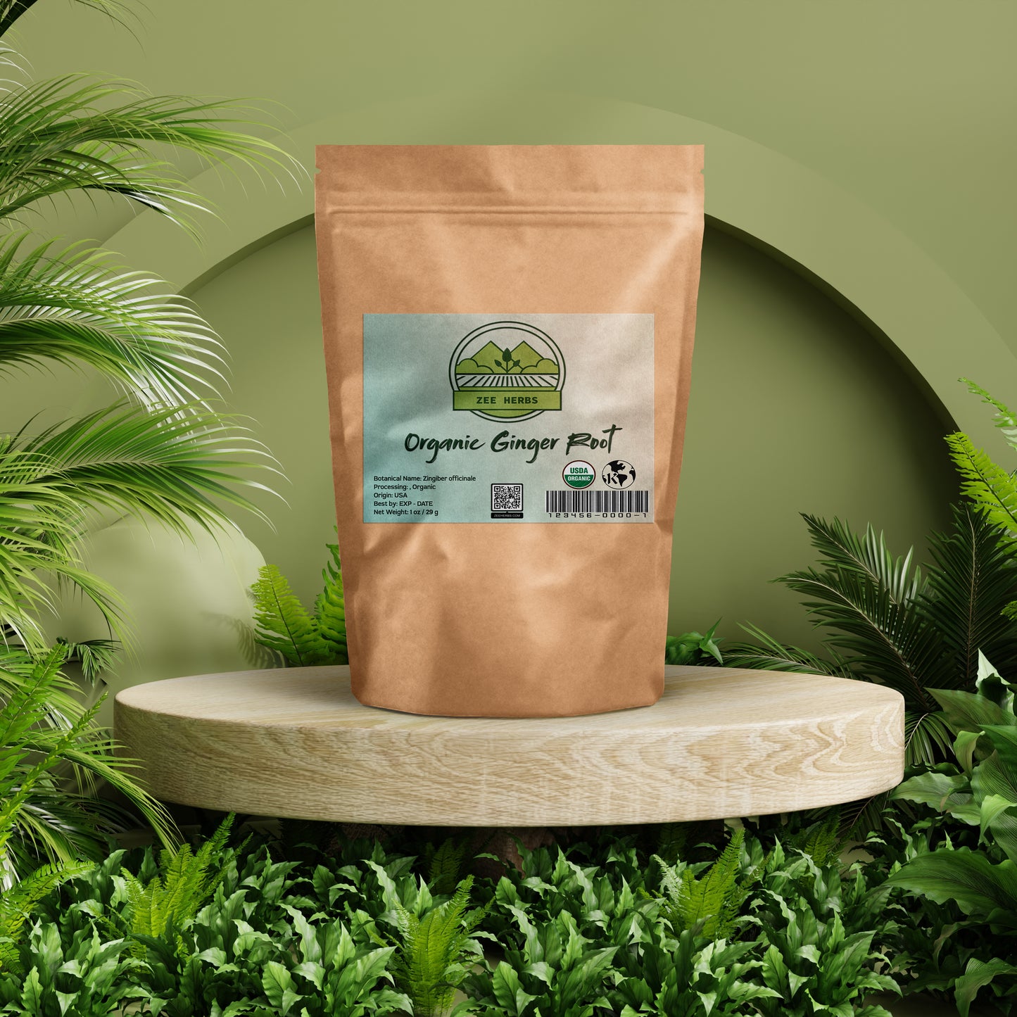 Organic Ginger Root, Powder (Zingiber officinale)