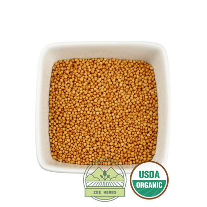 Organic Mustard Seed Yellow, Whole (Sinapis alba)