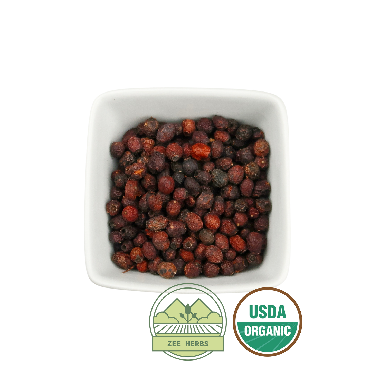 Organic Hawthorn Berry, Whole (Crataegus)
